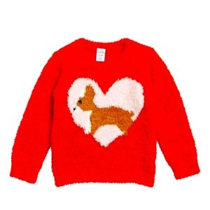 Harper Canyon Fluffy Intarsia Sweater, 18Months, Red